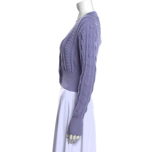 Golden Goose Crystal Embellished Lilac Cable Knit Cardigan (Size S) - Picture 8 of 10
